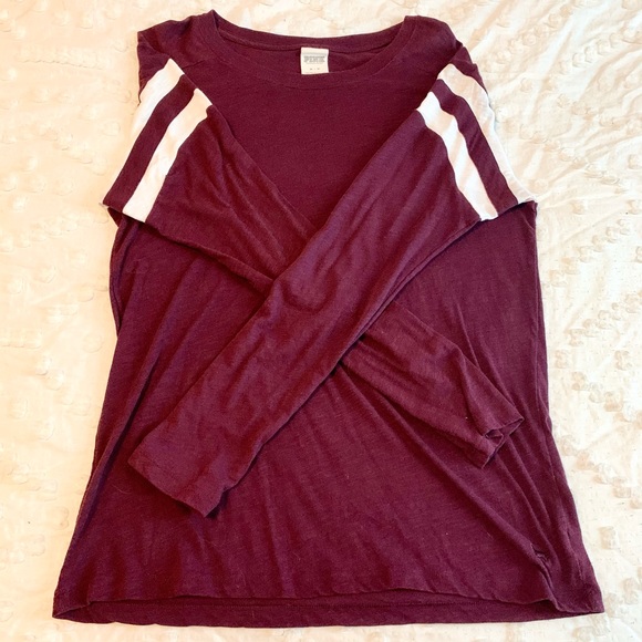 PINK Victoria's Secret Tops - Victoria’s Secret PINK Football Long Sleeve Tee